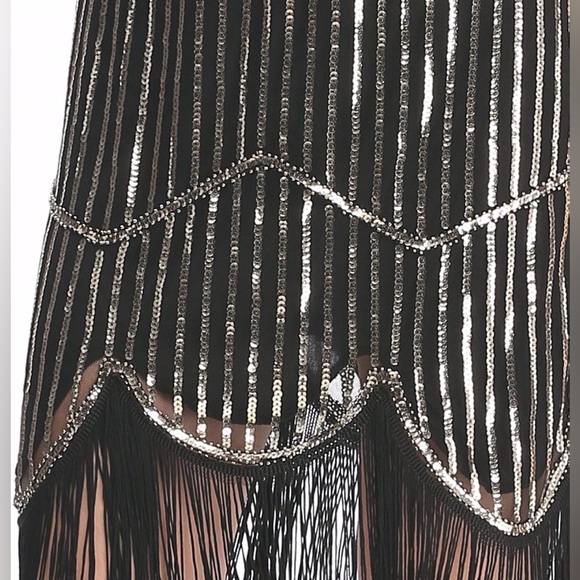 Women's 1920's Dress Flapper Vintage Great Gatsby Knee-Length Dress Party Dress - Picture 4 of 8